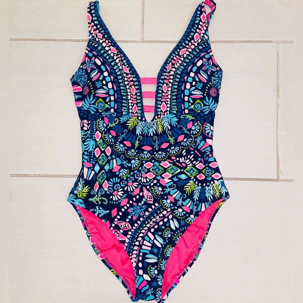 Lilly Pulitzer Jasper bathing suit - Inky Navy Glow and Flow